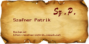Szafner Patrik névjegykártya