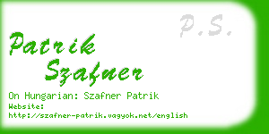 patrik szafner business card
